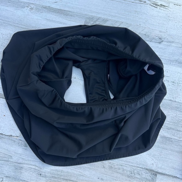 $124 Miraclesuit Fit & Flair Tummy Control Swim Skirt Sz 14 Black Zip Pocket - Picture 7 of 16